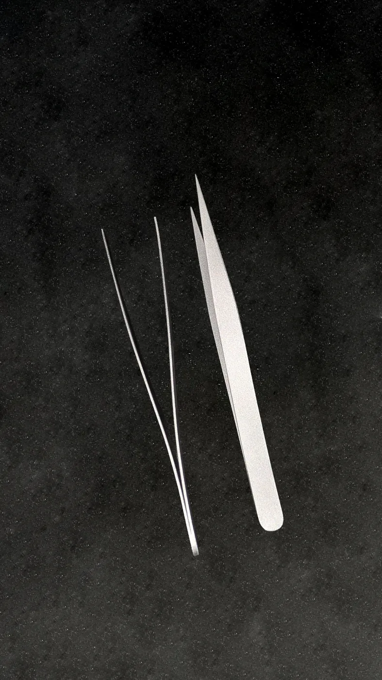 Mini straight tweezers, view 1